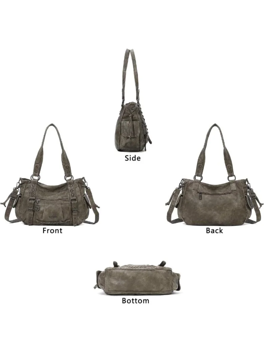 Chic Multi-Pocket Retro Hobo Tote Bag for Women | Stylish Shoulder Handbag